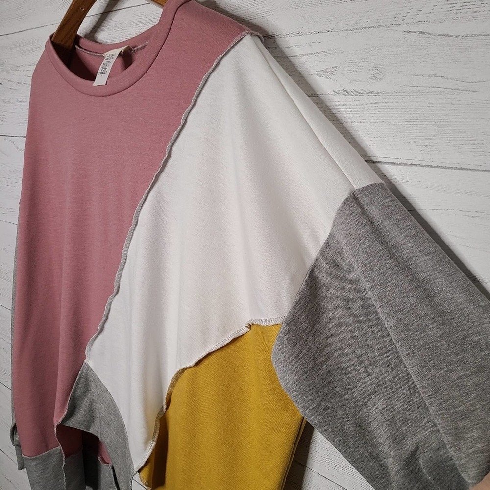 Bibi Multicolored Color Block Oversized Top Sz Xl… - image 4